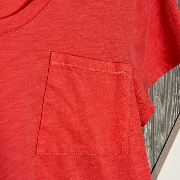 D23.04 Loft Women's Vintage Soft Pink/Red V-Neck Top S - Picture 3 of 6